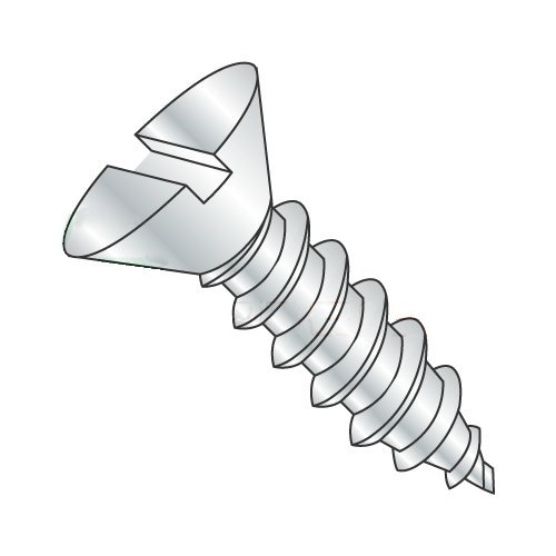 #6 x 1 Type A Self-Tapping Screws/Slotted/Flat Head/Steel/Zinc (Carton: 10,000 pcs)