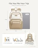 LOVEVOOK School Backpack for Teen Girls & College Students, Large Capacity Laptop Backpack with Water Bottle Holder, Lightweight Bookbag for School, Travel & Everyday Use, Beige-Khaki