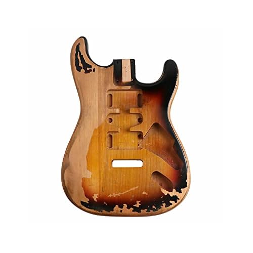 Sunsmile Cuerpo de guitarra eléctrica Relic Nitro Alder Strat Style H-S-H Route Cuerpo de guitarra DIY 3 Tonos Sunburst.
