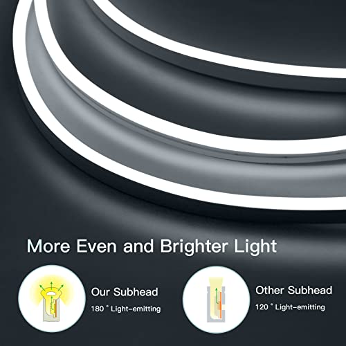 Silicone Neon Led Strip Lights, 16.4Ft Flexible Led Strip Lights, 12V Led Neon Rope Light, Ip67 Waterproof Led Strip Lights For Kitchen Bedroom Bar Car Outdoor Home Diy Decor ( No Power Adapter) #TOP1