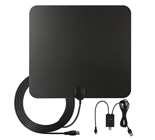 Bamshoot TV Antenna 50-100 Miles Long Range Digital HDTV Antenna High Reception Amplifier TV Indoor Antenna Clear TV Best Indoor Antenna for TV with 10ft Cable USB TV Tuner - Black