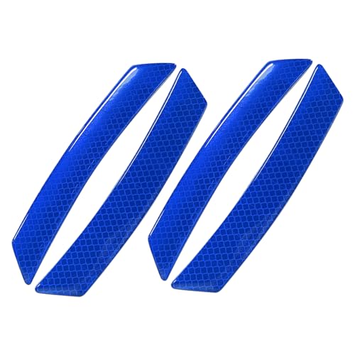 Image of 4PCS Car Reflective Trim Side Marker Stickers, Side Reflectors for Car, Anti-Collision Automatic Bumper Fender Stickers, Auto Exterior Accessories Reflector Guard Fit Cars (Blue, 4PCS)