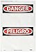 NMC ESD1PB Bilingual OSHA Sign, Legend " DANGER", 10" Length x 14" Height, Pressure Sensitive Vinyl, Black/Red on White