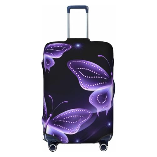 Beautiful Purple Butterfly Print Luggage Suitcase Covers Elastic Washable Luggage Protector Luggage Covers For Suitcase