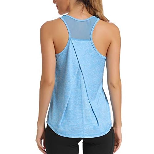Aeuui Womens Workout Tops for Women Racerback Tank Tops Mesh Yoga Shirts Athletic Running Tank Tops Sleeveless Gym Clothes