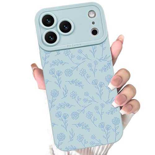 Lovmooful Compatible for iPhone 17 Pro Max Case Cute Flower Floral with Color Design for Girls Women Soft TPU Shockproof Protective Girly for iPhone 17 Pro Max Case-Blue by Lovmooful - Used condition - CA$9.09