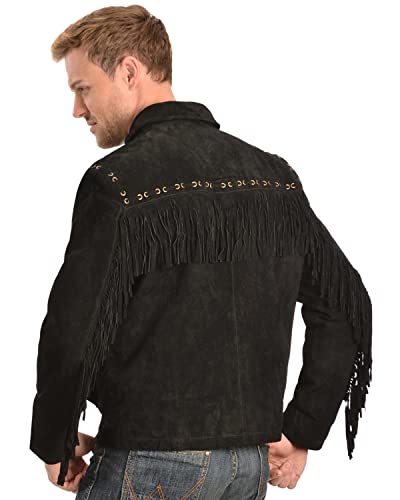 Jacket, Men's Western Suede with Fringe - Style 2213