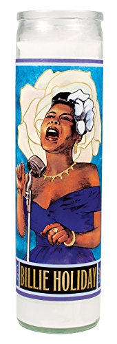 Billie Holiday Secular Saint Candle - 8.5 Inch Tall Glass Prayer Votive - Made in The USA