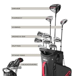Wilson Senior Profile Complete Golf Set with Cart Bag - Right Hand, Senior, Red/Black/Silver