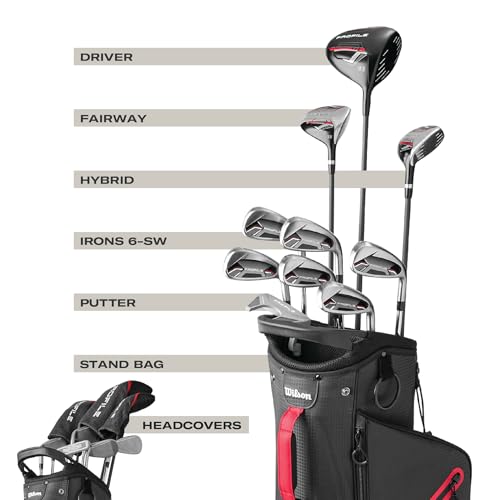 Image of Wilson Senior Profile Complete Golf Set with Cart Bag - Right Hand, Senior, Red /Black /Silver