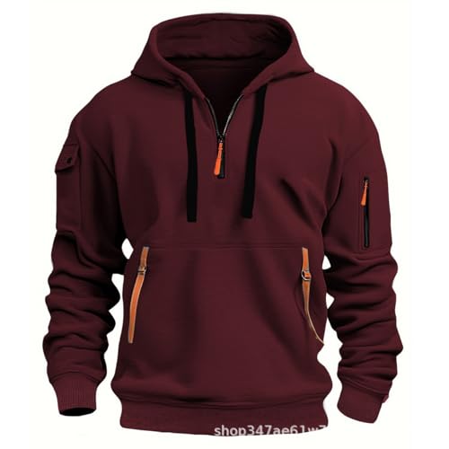 Spring and Autumn Men's Hoodie Zipper Multi Pocket Embroidered Badge Hoodie Sports and Leisure Bathroom4