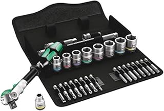 Wera 8100 SB 9 Zyklop Speed Multi-function Ratchet, Socket & Bit Set, 3/8" Drive, Imperial, 29pc, 05004049001