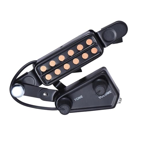 Pickups Set,Juego De Pastillas Para Guitarra Transductor Magnético De Pastilla De Sonido De Guitarra Acústica De 12 Orificios Con Controlador De Volumen De Tono