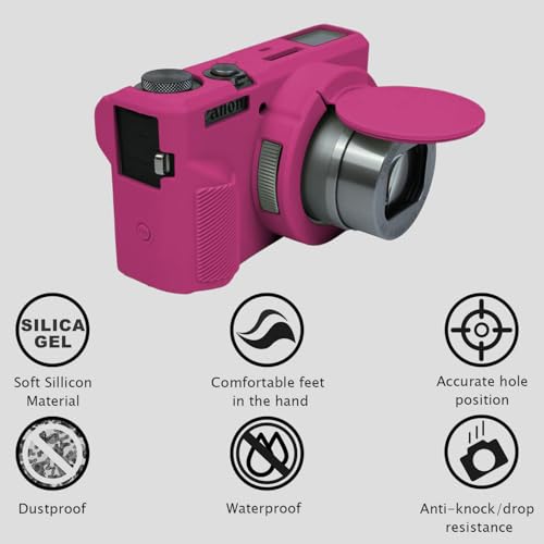 Funda para cámara Canon Powershot G7x Mark III silicona roja miniatura 4
