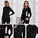GINKANA Nursing Hoodie Top Long Sleeve Sweatshirt Drawstring with Hidden Zipper for Women Trendy Fall Fashion Tunic Top,Gery with Black/Black,M