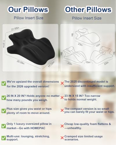 Image of Ergonomic Memory Foam Wedge Pillow, 27 Bed Wedge Support, Black | Reading Reclining Sit Up Support, Upper Body Leg Elevation Comfort, Neck Back Waist Support, Removable Cover, Anti-Slip Base