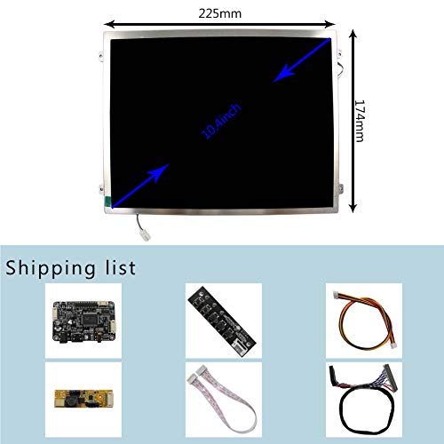 Image of VSDISPLAY 10.4 inch 1024X768 IPS LCD Display with H /D Controller Board | 500 Nits Brightness, 4:3 Aspect Ratio Display Screen