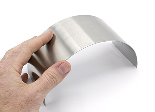 Image of EISCO Plane Half Cylinder Concave Stainless Steel Mirror for use with Ray Box - 6.25 inch x 2.875 inch - 1mm Thick Approx.