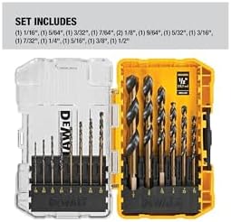 DEWALT Drill Bit Set, 3-Flats Shank,14-Piece, 135 Degree Split Point, for Plastic, Wood and Metal (DWA1184) - 1