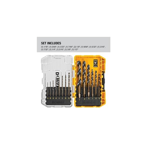 DEWALT Drill Bit Set, 3-Flats Shank,14-Piece, 135 Degree Split Point, for Plastic, Wood and Metal (DWA1184) by DEWALT - Image 2