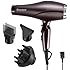 2000 Watt Hair Dryer, Negative Ionic Blow Dryer with Diffuser Concentrator Comb, 2 Speed 3 Heat Settings, Low Noise Long Life Style-Brown/Purple