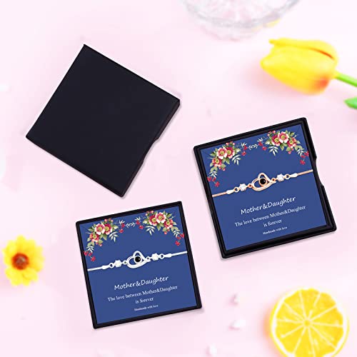 Image of HUASAI Mother Daughter Bracelet I Love You Bracelet for Mom Mothers Day Bracelet 100 Languages Bracelet Clearance Items Under 4 Dollars Gifts