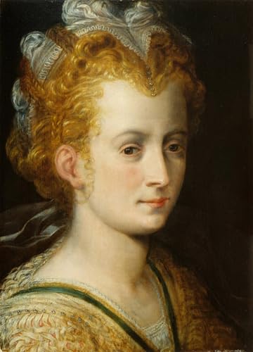 Tableau Frans Floris poster art mural vintage décoration chambre tête de jeune femme 60x90