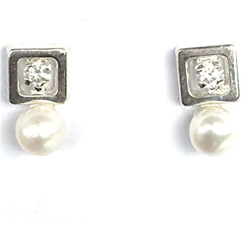 Pendientes de Comunión Perla y Circonitas de Plata de Ley 925/1000 Cover