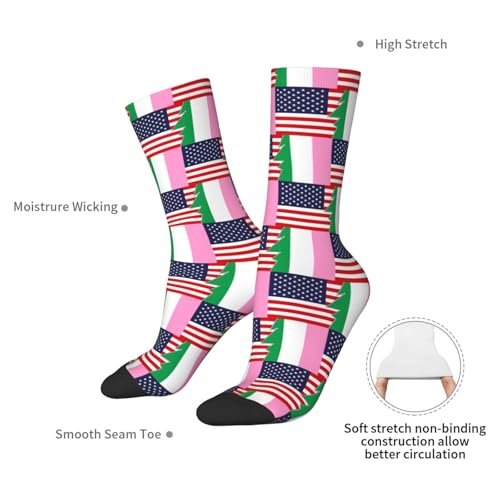 Newfoundland Tricolour And America Socks For Men Women Gift Wicking Sport Casual Running Socks 7
