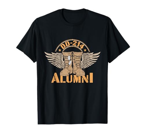 DD-214 Alumni Dog Tag Veteran USA Flag T-Shirt