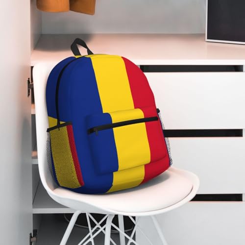 Mochila para libros con estampado de Rumanía para evitar dolores de espalda 7