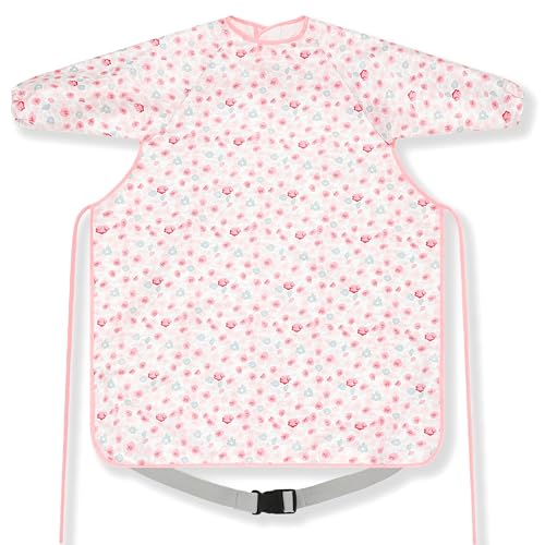 TSD Bib Baby Weaning Bib - Long Sleeved Bib Toddler bibs 6～36Months and Fully Cover to Highchair