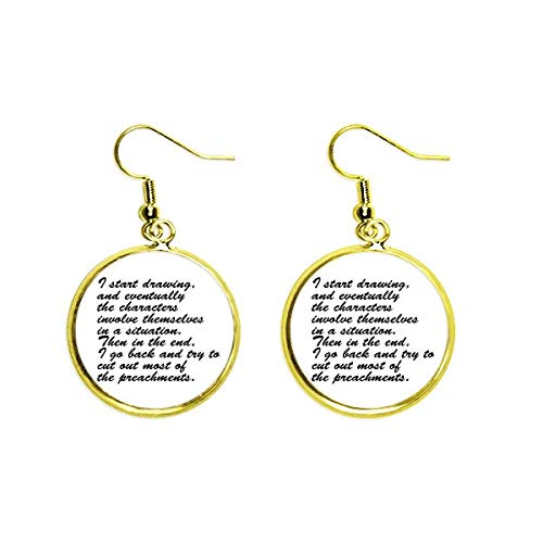 Joyería mujer pendientes dorados de gota largos con grabado de situación de aprendizaje