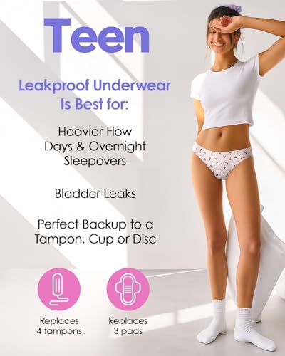 Period Underwear for Teen Girl - Brief Style Seamless Teen Girl Period Underwear Heavy Flow Leak Proof 3pcs Panties2
