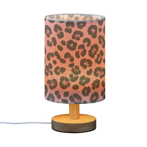 Lámpara de Mesa de Noche Rosa con Estampado Leopardo miniatura 2
