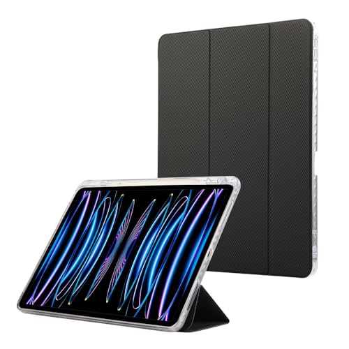 Étui iPad Pro 13 M4 antichoc silicone et cuir noir anti-rayures