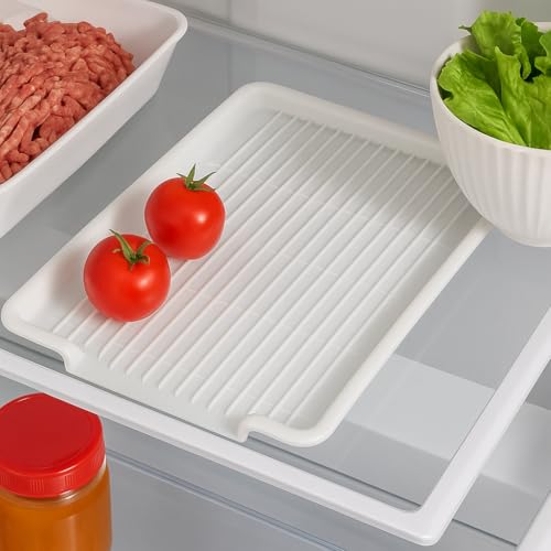 SIT MART Large Clear Plastic Dish Drain Board – 0.15\" Height Drip Tray for Drying Rack, Countertop Water Catcher, Durable & Easy to Clean Kitchen Accessory