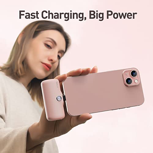 Iwalk Linkpod Portable Charger 4800Mah Power Bank Pd Fast Charging Small Docking Battery With Led Display Compatible With Iphone 14/14 Pro Max/13/13 Pro Max/12/12 Pro/11/X/8/7/6,Pink #TOP5