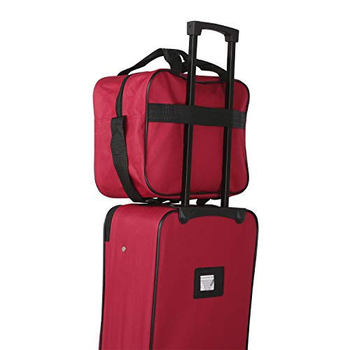 Travelers Club Genova 4-Piece Softside Upright Luggage Set, red