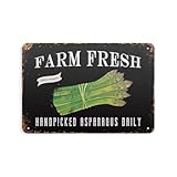 Farm Fresh Handpicked Asparagus Daily 8X12 Inch Vintage Look Iron Decoration Crafts Sign for Home Kitchen...