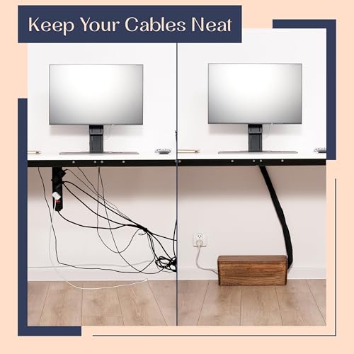 Image of Large Cable Management Box - Cable Organizer Box and Power Strip Box for Electrical Cord Management - Hide Desk Cord and Floor Cables - Wire Storage and Organization for Cords