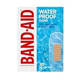 BAND-AID Brand Clear Waterproof Adhesive Bandages, Sterile First-Aid for Minor Wounds, Cuts & Scrapes, Clear with a Quilt-Aid Pad to Cushion Wounds, One Size, 20 ct