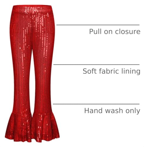 Image of GRACE KARIN Girls Sequin Pants Sparke Trouser Glitter Dance Bell Bottoms 5-14
