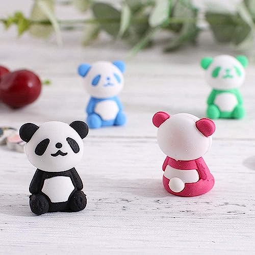 Image of AK Store (Pack of 4) 3D Cute Cartoon Shape Rubber Pencil Erasers, School Stationery for Kids, Boys Girls, Birthday Return Gifts (Panda)
