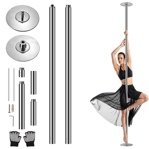 SereneLife barra pole dance, de dança, dobrável, exercício, para dançarinas, iniciantes, exercitadores, atletas, ginásio, fitness, profissional, clubes, bares, estúdio, 1,21 mts x 2