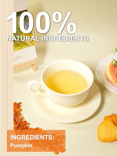 Image of TeeLux Pumpkin Tea, Dried Pumpkin Cubes for Tea, Baking & Cooking, 16oz | Natural Pumpkin Chunks with Lightly Sweet Taste & Pumpkin Aroma, Caffeine Free, Versatile for Cooking & Recipes