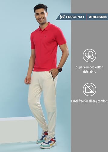Image of Force NXT Polo Neck T-Shirt for Men Pack of 1 | Regular Fit T-Shirt for Men | Premium Super Combed Rich Cotton Polo Shirt | Men's Ultra Soft Half Sleeve T-Shirt