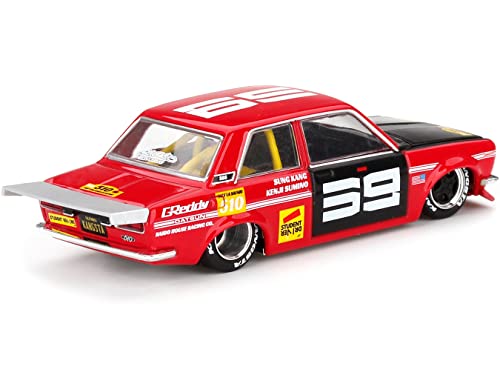 Miniatura Datsun 510 Pro Street 1:64 Negro Metal miniatura 4