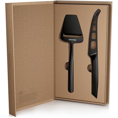 LARS NYSØM Cheese Knife and Cheese Slicer Set 2 pcs. I Cheese Knive & Cheese Cutter Set Made of Stainless Steel Cover