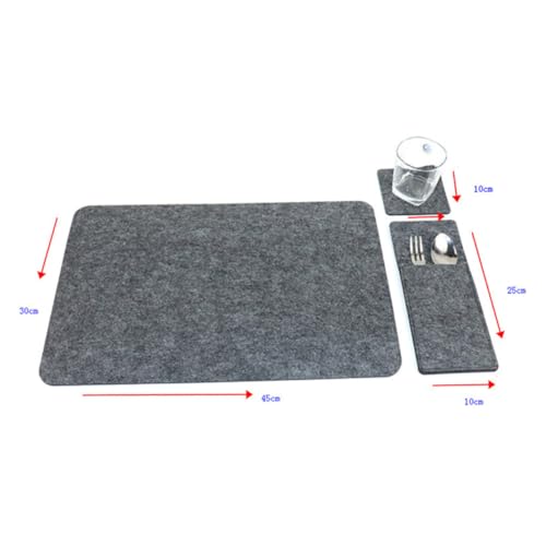 Table feutre sets de table COLLBATH gris antidérapant et isolant thermique 18 pièces